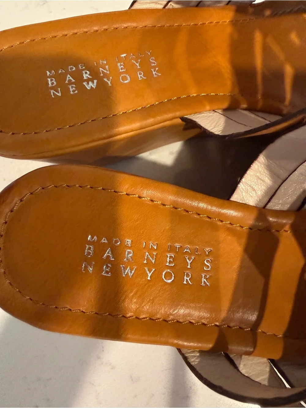 Barneys New York strappy leather